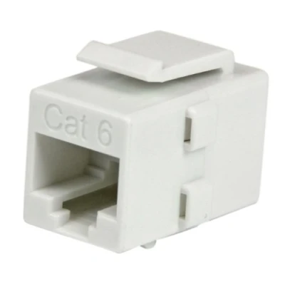 Immagine di StarTech.com Accoppiatore di rete jack Keystone RJ45 Cat 6 bianco, F/F, Coupler (C6KEYCOUPLWH)