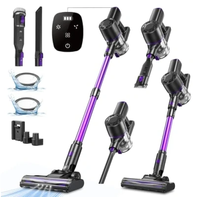 Immagine di Vexilar V8PRO Aspirapolvere Senza Fili Potente,6 in 1 Portatile Leggera Silenzioso, 40 Min,Schermo OLED&amp; Anti avvolgimento, Scopa Elettrica Verticale per Tappeti/Pavimenti