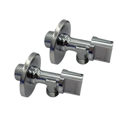 Immagine di chiave per passo acqua 1/2&quot; 3/8&quot;, contiene 2 pezzi, a squadra, valvola ad angolo ottone, ideale bagni di casa, navi, bar o ristoranti