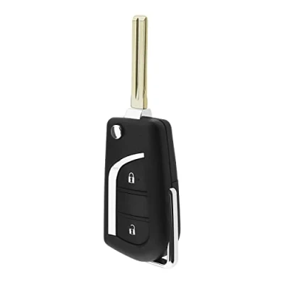 Immagine di SG Store Guscio chiave pieghevole a distanza 2 pulsanti per auto compatibile con Aygo 2014 2021 Sostituzione Automotive Flip Remote Key Fob Case Cover Custodia