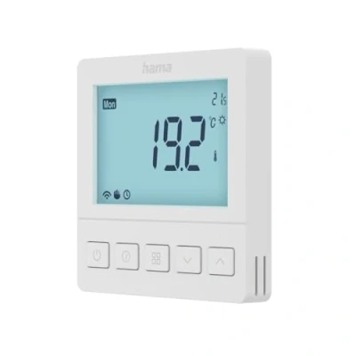 Immagine di Hama Termostato per riscaldamento a pavimento (termostato Smart Home, programmabile, incasso, display LCD, con app, Android, iOS, Alexa, Google Assistant, Siri,