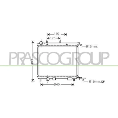 Immagine di PRASCO CI304R001 Radiatore motore Alluminio 380 402, 389 23, 22 Alette di raffreddamento saldate CITROËN: C3 II, I Hatchback, C2 Hatchback