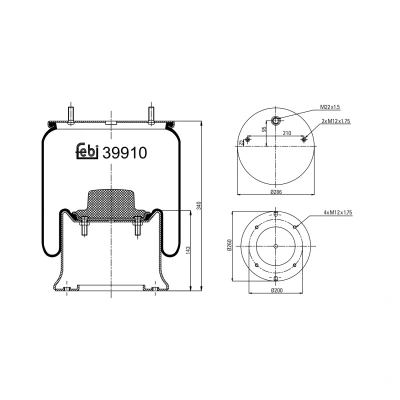 Immagine di FEBI BILSTEIN 39910 Soffietto, Sospensione pneumatica