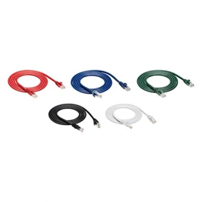 Immagine di Amazon Basics Cavo RJ45 Ethernet Cat6, con protezione sulla clip di sgancio, 1.5m (confezione da 5), Nero/Rosso/Blu/Bianco/Verde