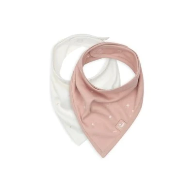 Immagine di Jollein Bavaglino per bavaglini bebè, bandana, Twinkling, rosa selvatica, confezione da 2 pezzi, 100% cotone, con chiusura in velcro,