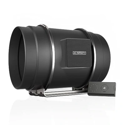 Immagine di AC Infinity CLOUDLINE S8 Ventola a condotto silenziosa, da 20,3 cm, con regolatore di velocità, aspiratore per riscaldamento e raffreddamento, ventilatore tende coltivazione idroponica