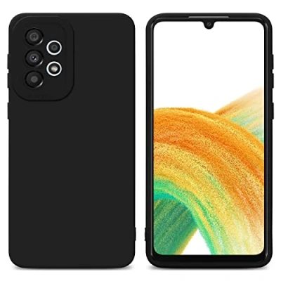 Immagine di Cadorabo Custodia compatibile con Samsung Galaxy A32 4G in FLUID NERO Coperchio protettivo silicone TPU flessibile