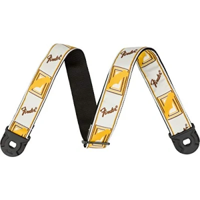 Immagine di Fender, QUICK GRIP LOCKING END STRAP, POLYESTER Tracolla per chitarra con sistema di fissaggio, Polyester, 1 Pezzo, Colore Bianco Giallo Marrone (990629005)