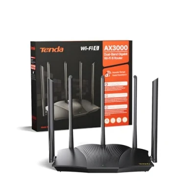 Immagine di Tenda RX12 Pro Router WiFi 6 AX3000 Dual Band Gigabit, 2404Mbps/5GHz + 574 Mbps/2.4GHz, 4 Porte Larghezza di banda 160MHz, WiFi+ Mesh, OFDMA/VPN/WPA3/IPV6/TWT