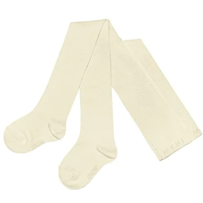 Immagine di Weri Spezials, collant per bambini e bambine, in tinta unita, diversi colori alla moda, di cotone, crema, 122 cm 128