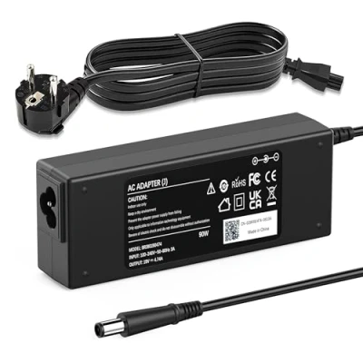 Immagine di Caricatore PC HP 90W 19V 4,74A Alimentatore Notebook Portatile per Pavilion DV6 DV7 DV4 G6 G7 Compaq 6730b 6530b 6560b EliteBook 840 850 G1 G2 Probook Caricabatterie Adattatore 7.4 X 5.0mm