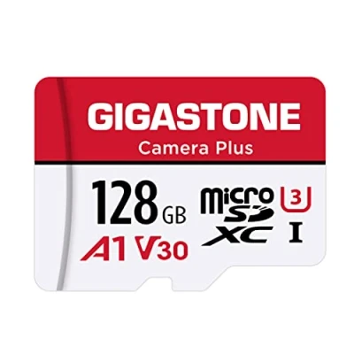Immagine di Gigastone Scheda di memoria da 128 GB Fotocamera Plus Seriale, Velocità riproduzione fino a 100 MB/s. ideale per Full HD Video Gopro Drone Android, A1 Micro SDXC Card con Mini custodia e
