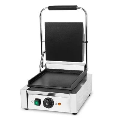Immagine di VERTES Griglia elettrica in Ghisa Piatta, 1800W Piastra per cucinare Panini, Carne, Verdure, Bistecchiera con Corpo Acciacio Inox, Tostiera Regolabile da 0 300C, Antiaderente