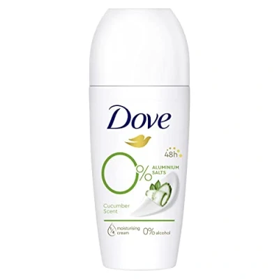 Immagine di Dove, Deodorante Roll On Advanced 0% Sali Go Fresh Cetriolo, Antitraspirante, Formula Senza Alcol e di Alluminio, Protezione Fino a 48 Ore, Uomo Donna, 50ml