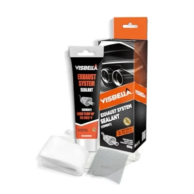 Immagine di Visbella Pasta per la Riparazione dello Scarico, Resistente al Calore, di Scarico ad Alta Tenuta ai Gas, Kit silenziatori Auto, Tubi catalizzatori (150g Kit)