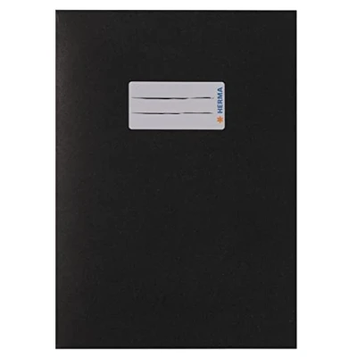 Immagine di HERMA 7088 copertina per quaderni in carta A5, colore nero, scolastici, estremamente resistente e colori intensi, colorata