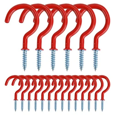 Immagine di MengH SHOP Ganci per Soffitti a Gancio Tazza Vite Rivestimento in Vinile Multifunzione Soffitto Uso Interno ed Esterno 20 Pezzi (Rosso)