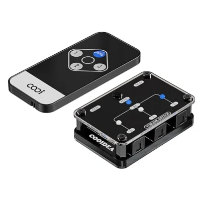 Immagine di COOIDEA Toslink Audio Switcher Ottico Digitale Automatico 3 in 1 out con Telecomando Wireless Supporta 192k/24Bit PCM2.0 DTS Dolby AC3 Compatibile TV/Xbox/Lettore Blu Ray/PS