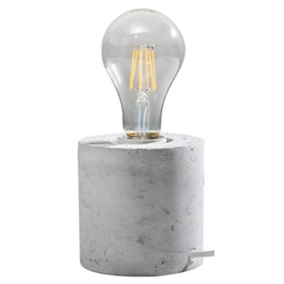 Immagine di SOLLUX lighting Lampada da tavolo SALGADO concreta L: 10, B: H: con interruttore E27,