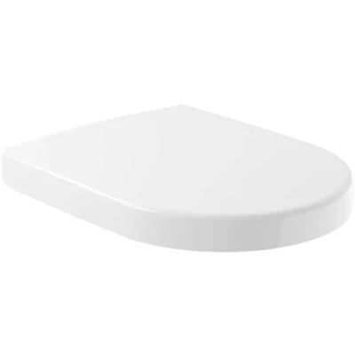 Immagine di Villeroy &amp; Boch 9M68Q101, Sedile copri WC Subway 2.0 con cerniera Quick Release, cromato/bianco