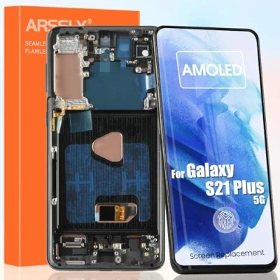 Immagine di AMOLED per Samsung Galaxy S21 Plus 5G LCD Display, SM G996B G996U G996W Schermo Touchscreen Digitazer Assembly Sostituzione con Riparazione Kit (Nero Cornice)