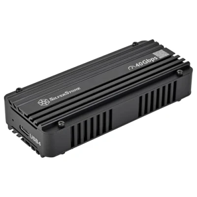 Immagine di SilverStone Technology SST MS12B 40G, USB4 NVMe Alloggiamento SSD con raffreddamento attivo