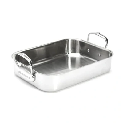 Immagine di DE BUYER Piatto per arrostire in Acciaio Inox multicouches AFFINITY 35 x 25 8 cm 3727.35, Silicone, Argento