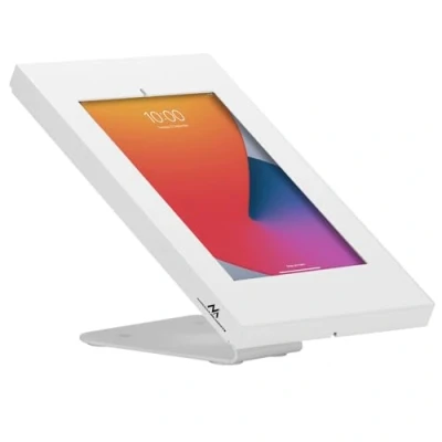 Immagine di Maclean MC 475 Supporto per tablet con protezione antifurto da tavolo o parete, compatibile 9,7&quot; 11&quot;, iPad/iPad Air/iPad Pro, Samsung Galaxy Tab A/Tab A7/Tab S6 Lite Negozio Fiera (bianco)
