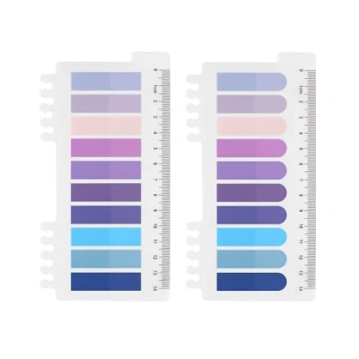 Immagine di Ordinate Fogli adesivi trasparenti, strisce adesive, in plastica, pennarelli, set di foglietti adesivi, planner, sticky notes, Book Tabs, segnalibri scuola (C 400 pezzi Mystic Purple Collection 2