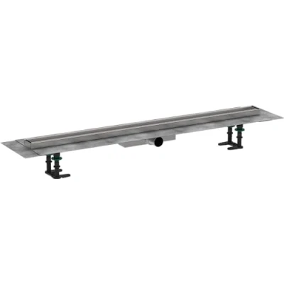 Immagine di hansgrohe RainDrain Compact set completo di canalina doccia (incl. installazione), canale scarico piastrellabile 1000 mm, installazione piatta, acciaio inox spazzolato