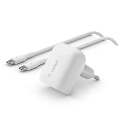 Immagine di Belkin Caricabatteria da Parete USB C Power Delivery 20 W, Caricatore Rapido Certificato Pd 3.1 Pps, Design Compatto per i Viaggi, iPhone 15, Pro, Max, Mini, iPad, Galaxy, Pixel e Altri