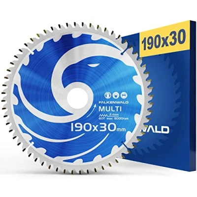 Immagine di FALKENWALD® lama sega circolare 190 x 30 mm, per legno, metallo e alluminio compatibile con a mano bosch reaxx table saw Makita