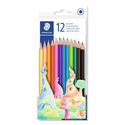 Immagine di Staedtler Matite Colorate Senza Legno, Colori a Matita con Fusto Esagonale Ergonomico, Set da Disegno e Scrittura Ideale per Cancelleria Scuola Università Ufficio, Assortiti, 12 Pezzi