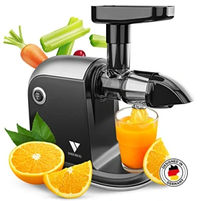 Immagine di Vandenberg [L&#039;ORIGINALE] Slow Juicer Spremiagrumi per frutta e verdura [150 W] amico delle vitamine con funzione di inversione Include una spazzola la pulizia Senza BPA