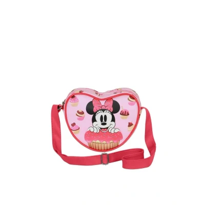 Immagine di Disney Minni Mouse Muffin Borsa a Tracolla Cuore Casual, Rosa, 21 x 15,5 cm