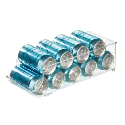 Immagine di iDesign Fridge/Freeze Binz Contenitori Frigorifero, Porta Bibite In Plastica Ideali Per 9 Lattine, Trasparente