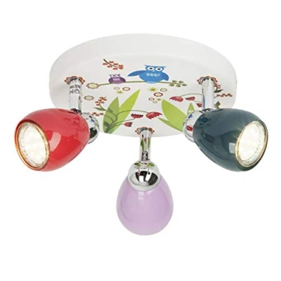 Immagine di BRILLIANT lampada Birds LED Spotrondell 3flg colorata 3x PAR51, GU10, 3W lampade a riflettore incluse, (250lm, 3000K) Scala da ++ E Testa orientabile