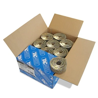 Immagine di Tacwise 0423 Chiodi Galvanizzati in Bobina Piatta Tipo 2,5/50 mm, Punta a Diamante, Annellati e Inclinati di 16, Fascicolati con fil ferro, Confezione da 9000
