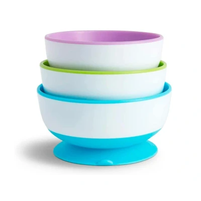 Immagine di Pack 3 Ciotole con Ventosa Stay Put Giallo Verde Viola