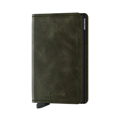 Immagine di Secrid Slimwallet Vintage Olive Black Incisione gratuita