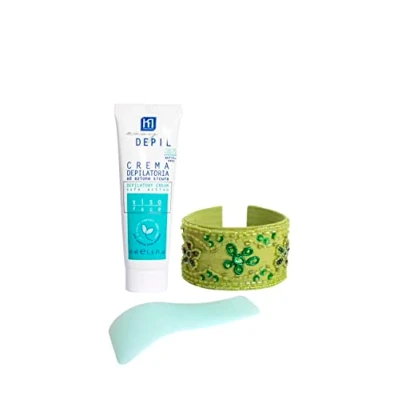 Immagine di Easy Depil KIT CREMA DEPILATORIA VISO (Baffetti, Guance, Mento, Sopracciglia) 50 ml + Bracciale arabesque. Rapida, facile da usare, efficace, sicura. Con Proteine Vegetali Addolcenti. Pelle liscia.