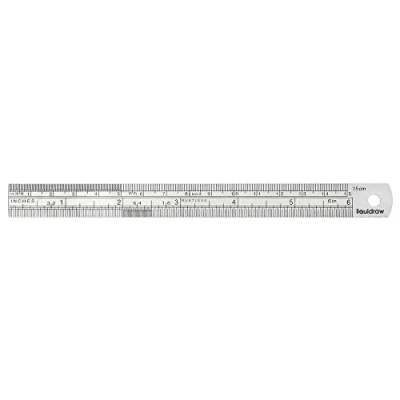 Immagine di Liquidraw Righello in acciaio inossidabile per tagliare il cucito con misurazione metrica e imperiale ingegneri architetti (15 cm/20 cm/30 cm/60 cm/1 metro) cm)