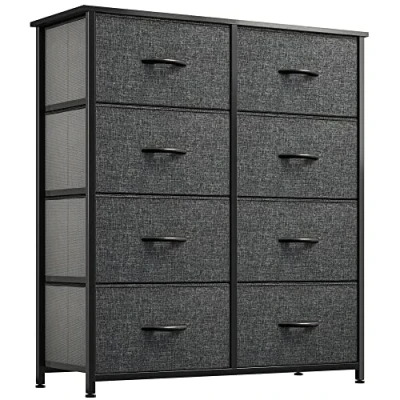 Immagine di YITAHOME Cassettiera Comò in Tessuto con 8 Cassetti per Camera da Letto, Soggiorno, Corridoio, Armadi Struttura Acciaio Robusto, contenitori Facilmente Estraibili (Grigio Nero)