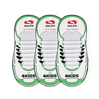 Immagine di SULPO 3 Paia Lacci senza legatura, elastici in silicone Set di per scarpe fiocchi gomma donne, uomini e bambini