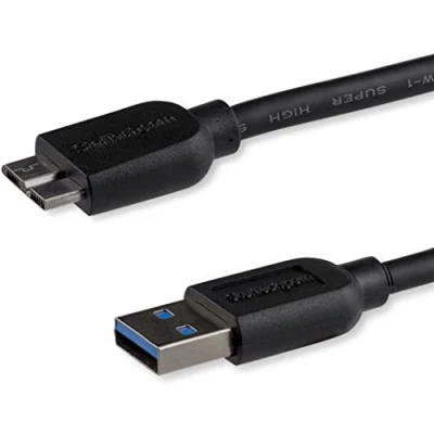 Immagine di StarTech.com Cavo USB 3.0 Tipo a Micro B Slim, Connetore USB3.0 Slim Superspeed Maschio/Maschio, 50 Cm