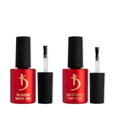 Immagine di Kodi Professional Rubber Base e Top Coat Semipermanente Smalto per Unghie Gel Polish UV LED Soak Off Manicure Kit (2 * 15 ml)