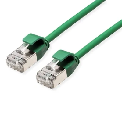 Immagine di Roline 21.15.3337 RJ45 cavo di rete, patch CAT 6A U/UTP 5.00 m Verde non schermato, Privo alogeni, Ritardante fiamma 1 pz.