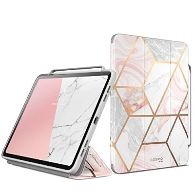 Immagine di I Blason Cosmo Custodia Per Ipad Pro Da 12,9 Pollici (Versione 2020), Con Supporto A Tre Pieghe E Matite (Marmo)
