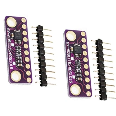 Immagine di TECNOIOT 2pcs I2C ADS1015 12 bit Precision ADC 4 Channel Converter Module Development Board with Programmable Gain Amplifier