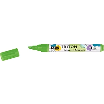 Immagine di Kreul 17864 Pennarello Triton, Verde, Punta a Cuneo, Larghezza del Tratto da 1 4 mm Circa, Acrilico per disegnare su Carta, Legno, Pietra e Molto Altro, Fluorescent Green, Medium